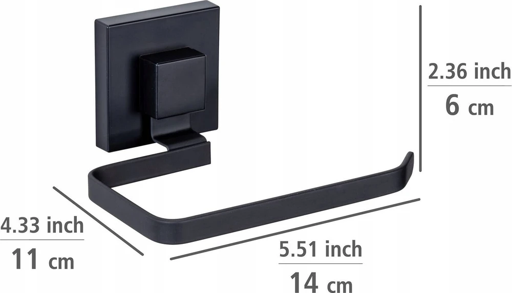 Wenko QUADRO metalinis popieriaus laikiklis, montavimas be gręžimo
