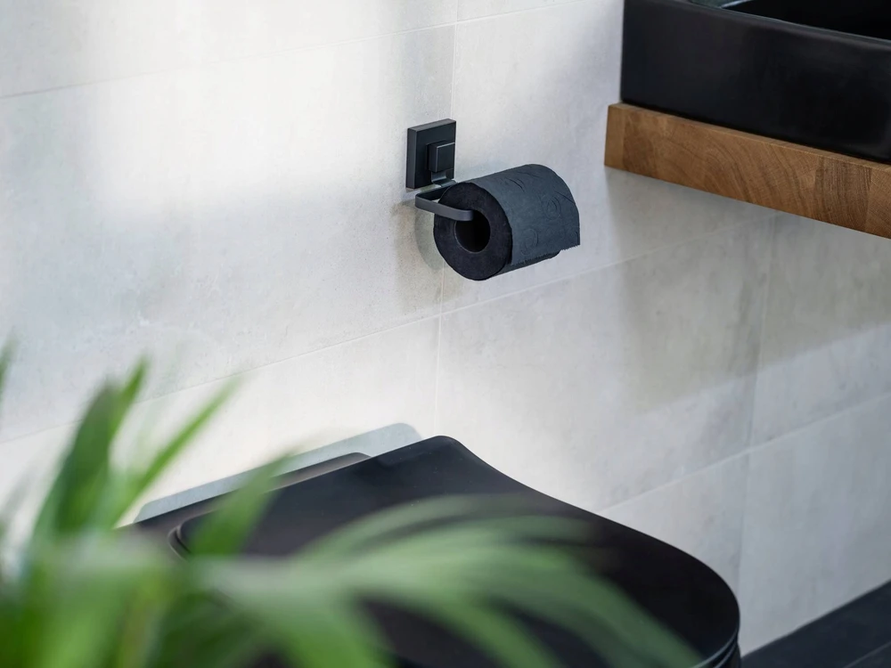 Wenko QUADRO metalinis popieriaus laikiklis, montavimas be gręžimo