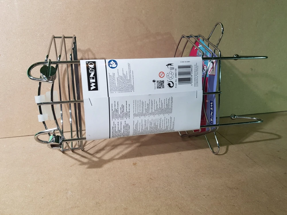 Kampinė lentyna vonios kambariui BARI, Vacuum-Loc, 2 lygiai - chromo plieno, WENKO