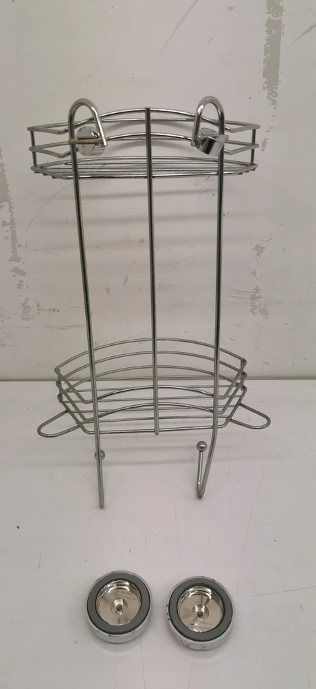 Kampinė vonios lentyna, Vacuum-Loc, 2 lygių - chromo plieno, WENKO
