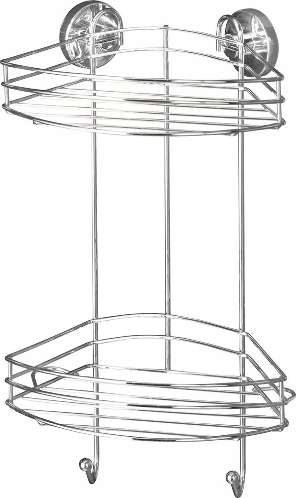 Kampinė vonios lentyna, Vacuum-Loc, 2 lygių - chromo plieno, WENKO