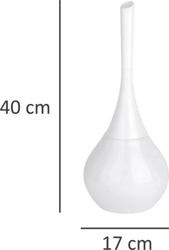 Tualeto šepečių konteineris ir tualeto šepetys, FLAKON Baltas, WENKO