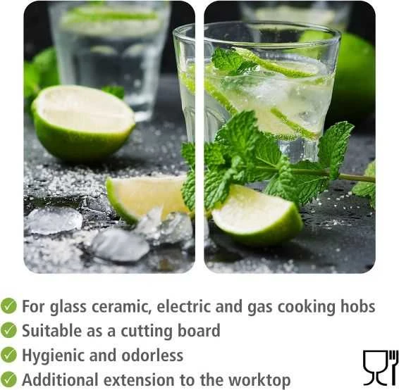 MOJITO stiklo apsauginės plokštės viryklei - 2 vnt, WENKO