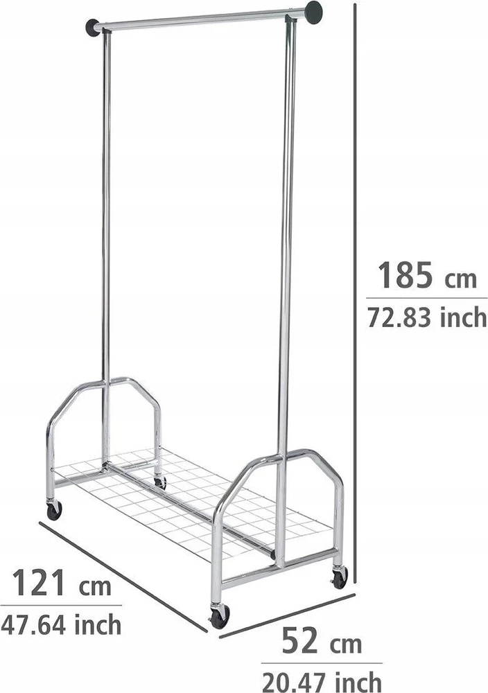 Wenko Pro 4364810100 Drabužių stovas ant ratų 120 x 180 x 50 cm iki 100 kg Chromuotas