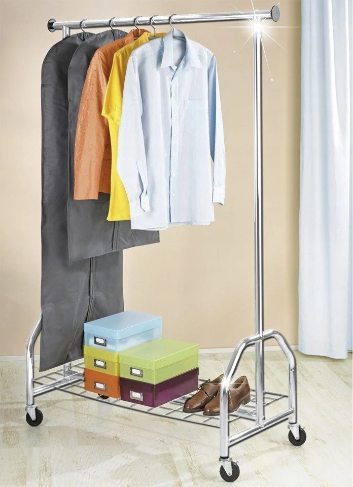 Wenko Pro 4364810100 Drabužių stovas ant ratų 120 x 180 x 50 cm iki 100 kg Chromuotas