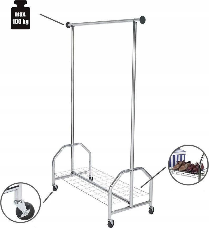 Wenko Pro 4364810100 Drabužių stovas ant ratų 120 x 180 x 50 cm iki 100 kg Chromuotas