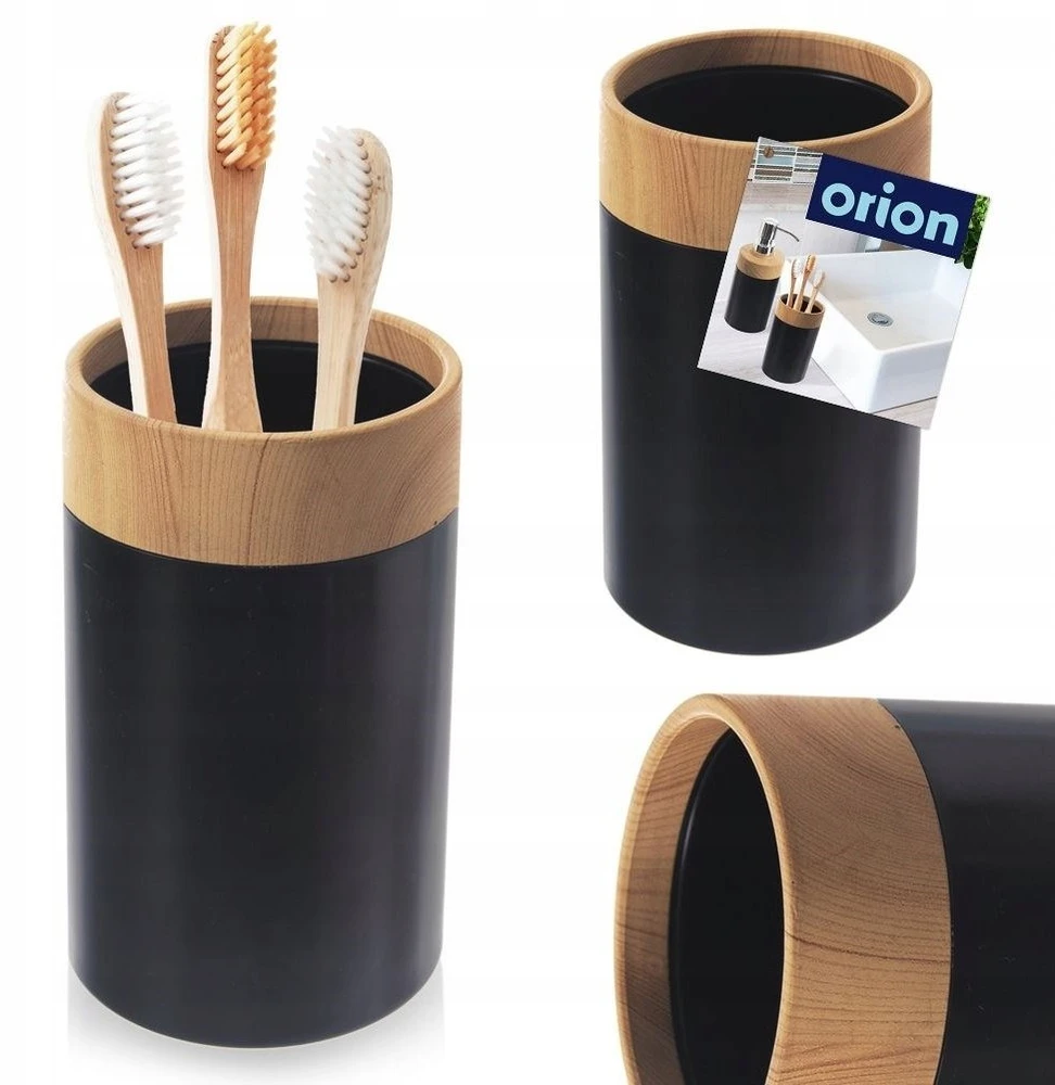 Wenko Orion Vonios puodelis juodas 7,5x11,5 cm - organizatorius dantų šepetėliams