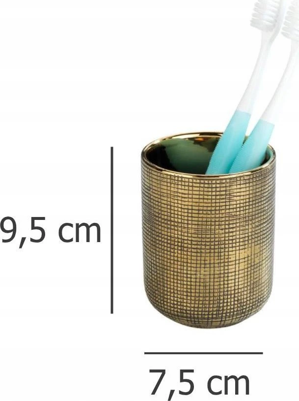 Wenko Dantų šepetėlio puodelis RIVARA, auksinis, ONE
