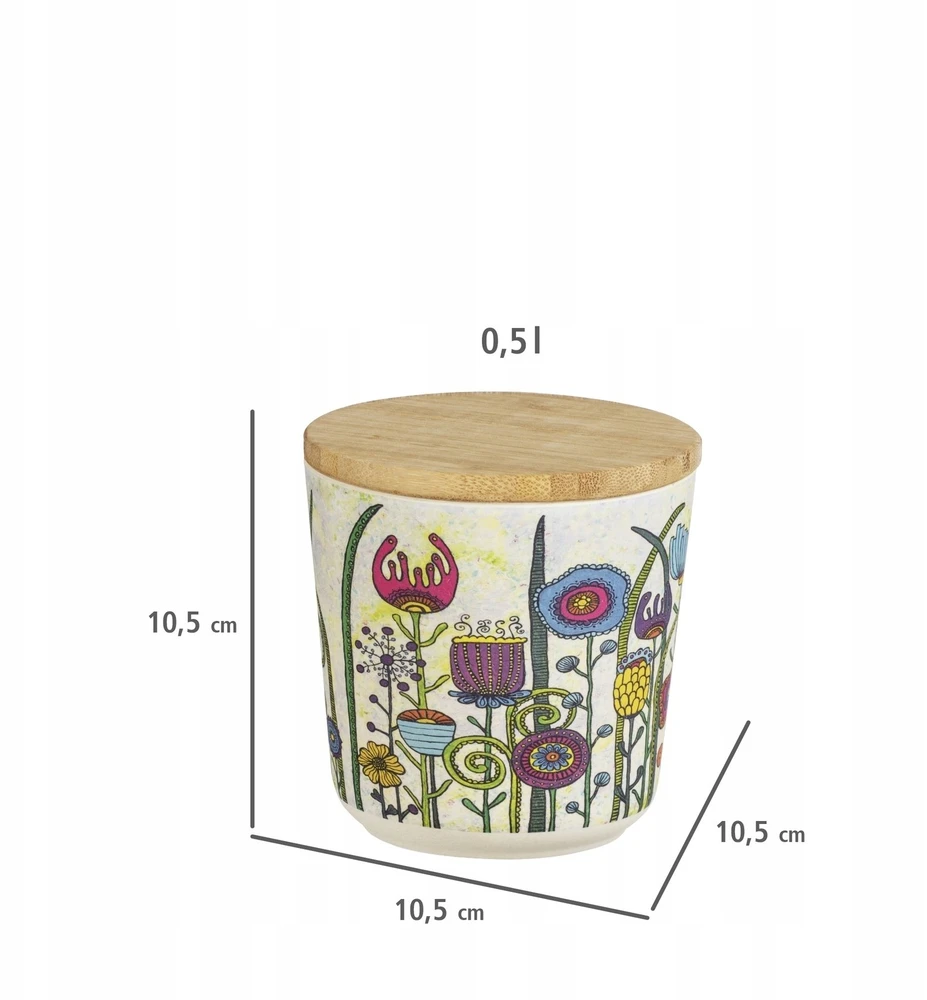 Wenko Bamboo 3 laikymo konteinerių su bambukiniu dangčiu rinkinys GARDEN