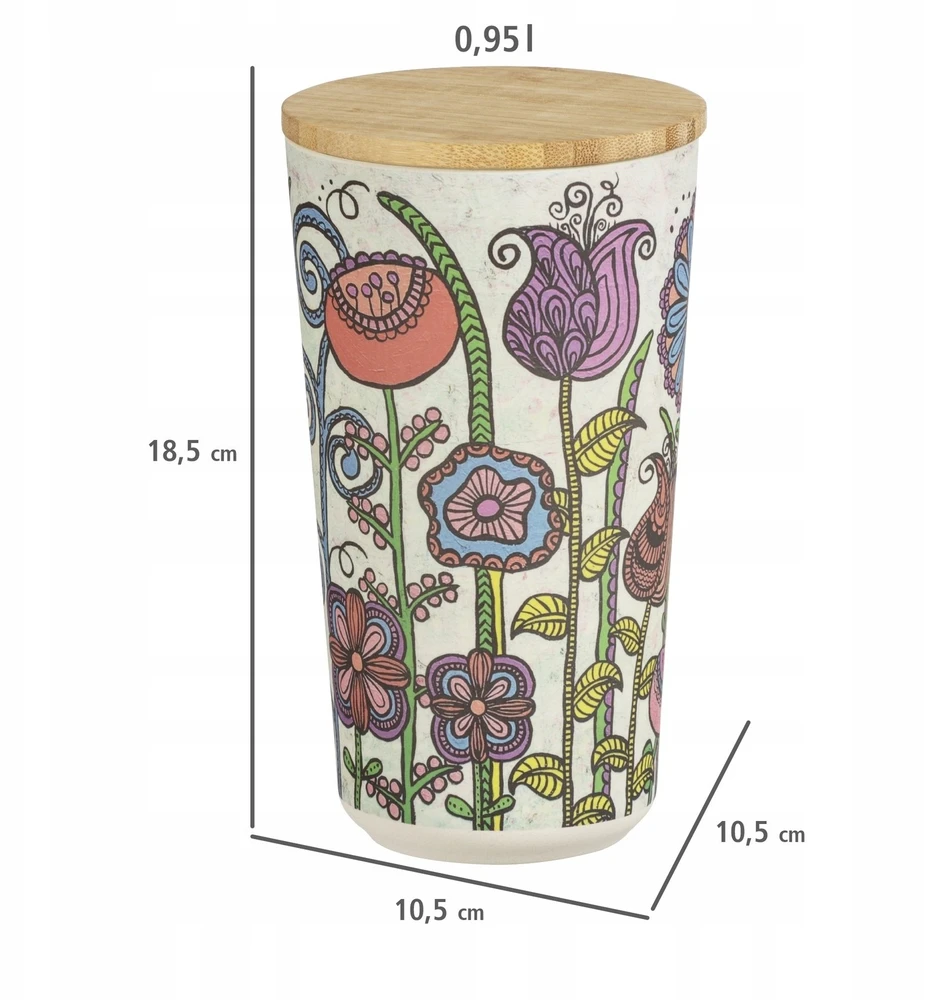 Wenko Bamboo 3 laikymo konteinerių su bambukiniu dangčiu rinkinys GARDEN
