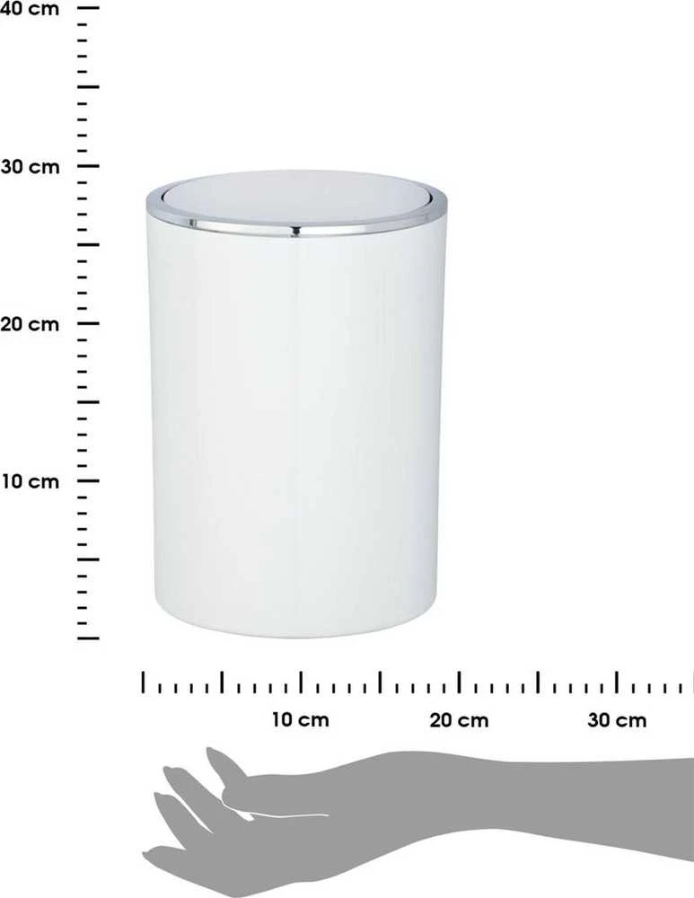 Wenko Weko šiukšliadėžė su mygtuku 5L balta (23882)