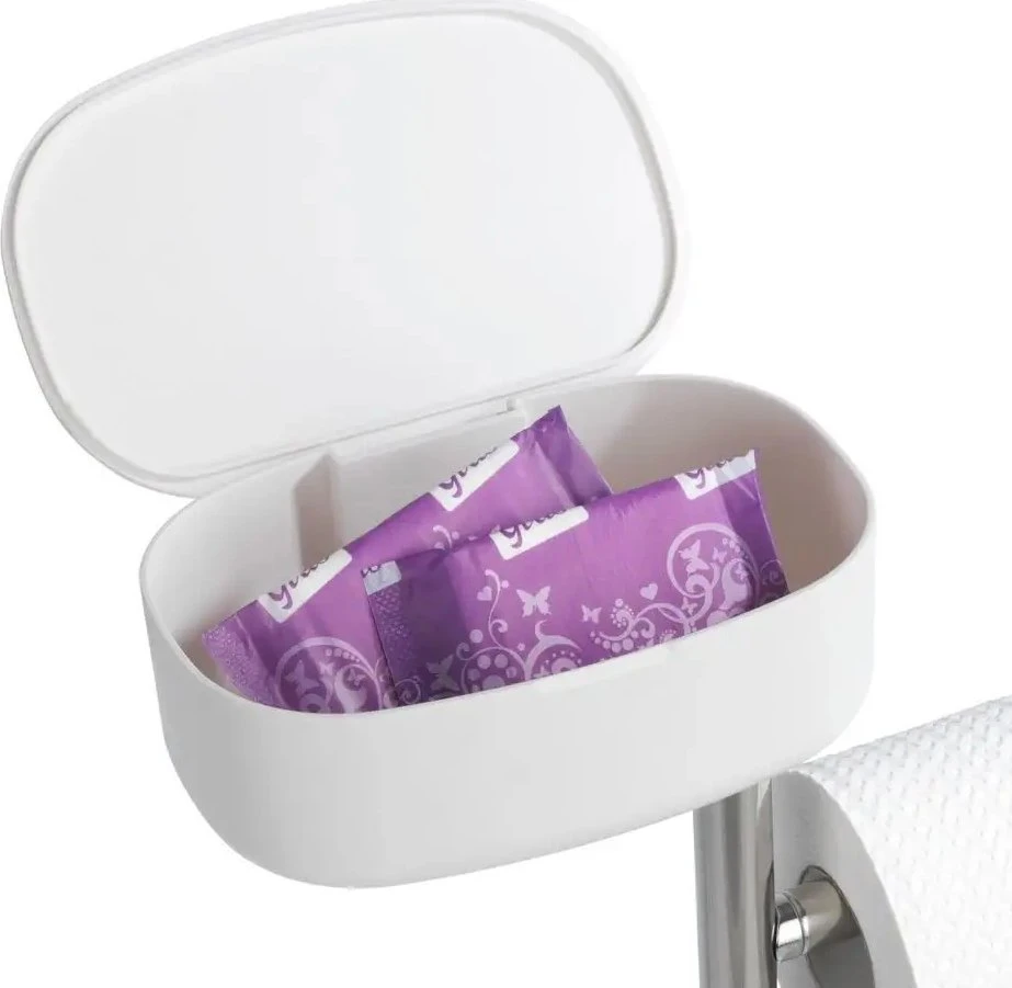Popierinis stovas ir šepetys wc su lentyna ir krepšeliu RIVAZZA, 4in1, baltas, WENKO