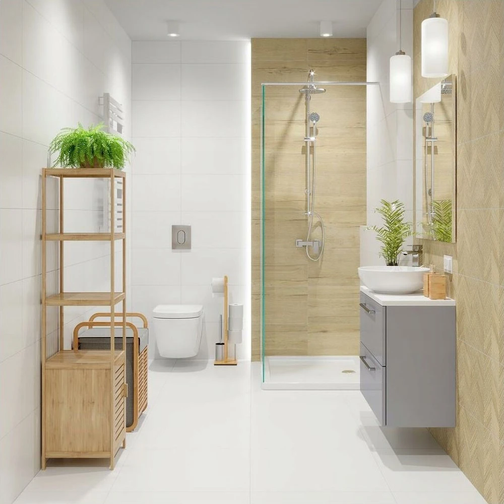 Tualeto popieriaus stovas ir šepetys wc RIVALTA, 3in1, bambukas, WENKO
