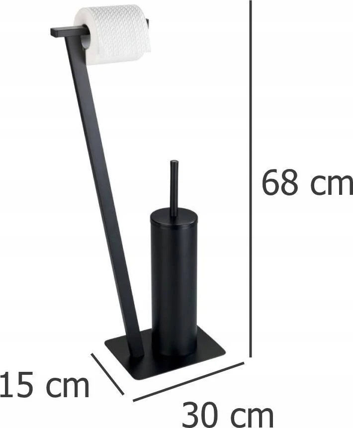 Tualeto popieriaus stovas ir šepetys wc LIRIO, juodas, WENKO