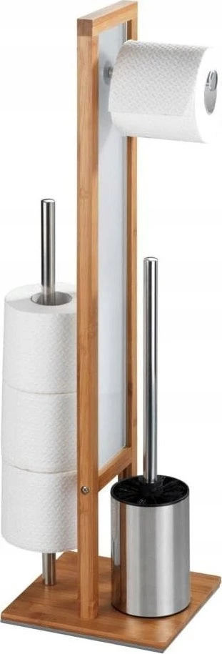 Tualeto popieriaus stovas ir šepetys wc RIVALTA, 3in1, bambukas, WENKO
