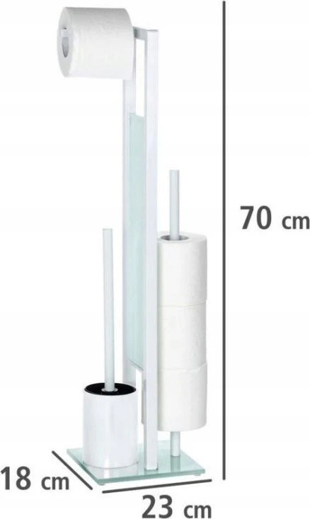 Tualetinis popierius ir tualetinio šepetėlio laikiklis, RIVALTA Baltas - 3 in 1, WENKO