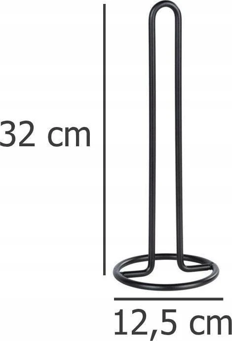 Popierinių rankšluosčių stovas Ø 12,5 cm, juodas, WENKO
