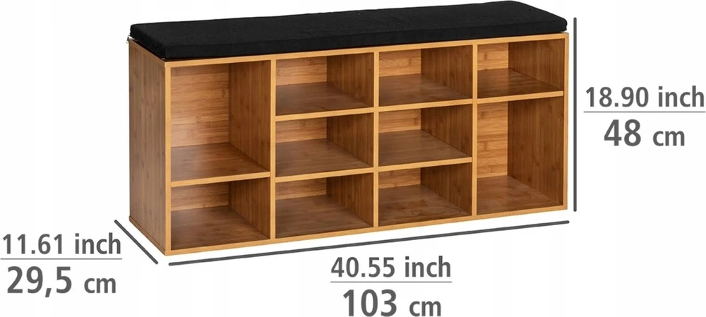 Batams spintelė su audiniu aptraukta sėdyne LOFT, WENKO