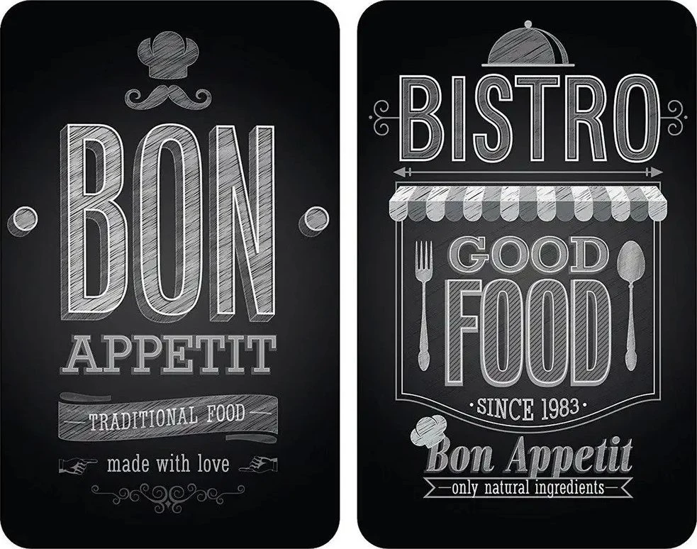Stiklinės apsauginės plokštės BON APPETIT viryklei - 2 vnt, WENKO,