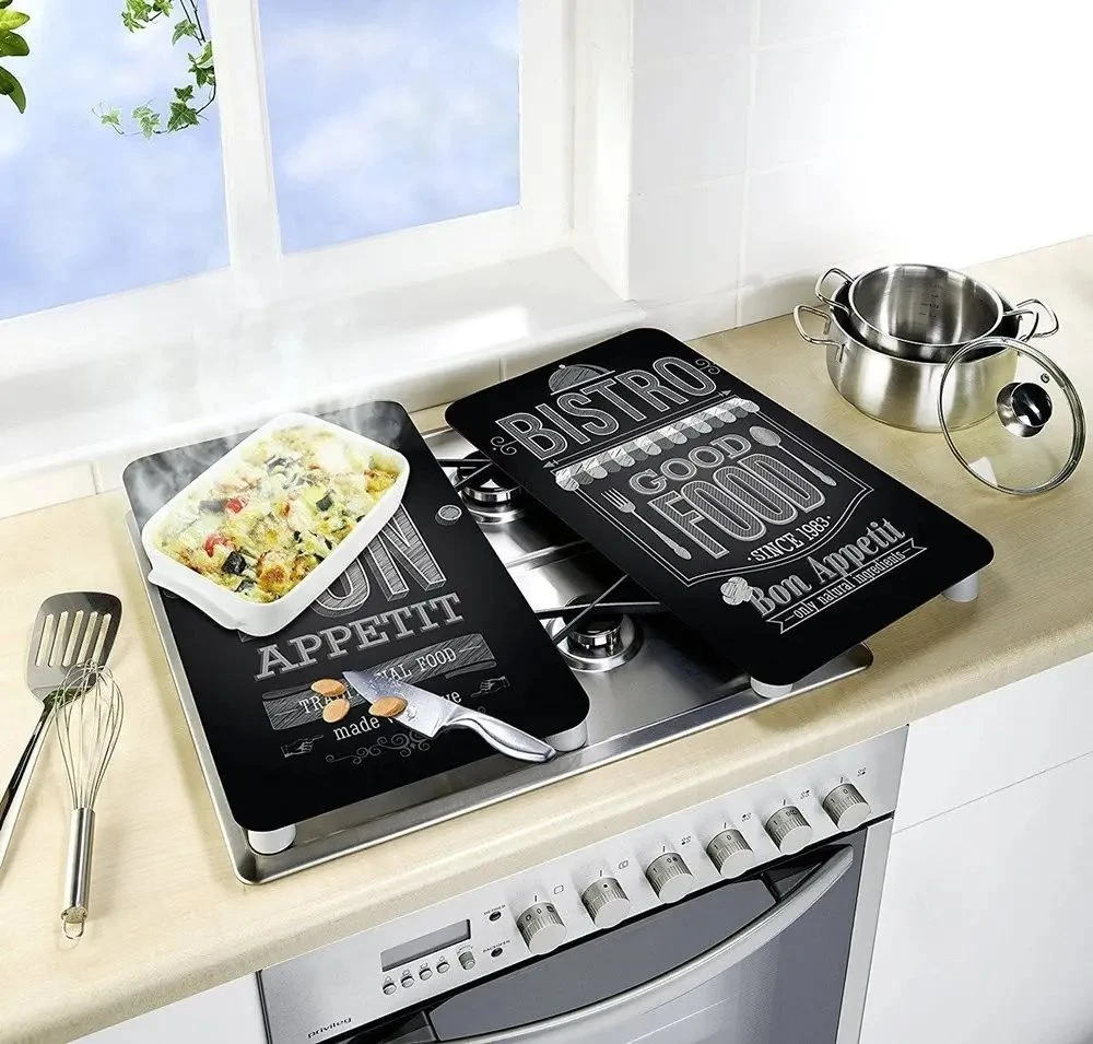 Stiklinės apsauginės plokštės BON APPETIT viryklei - 2 vnt, WENKO,
