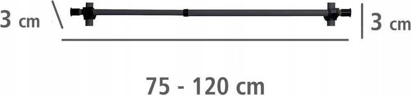 PIECES Spintos lentyna, drabužių kabykla HERKULES 2 vnt, 75-120cm, WENKO