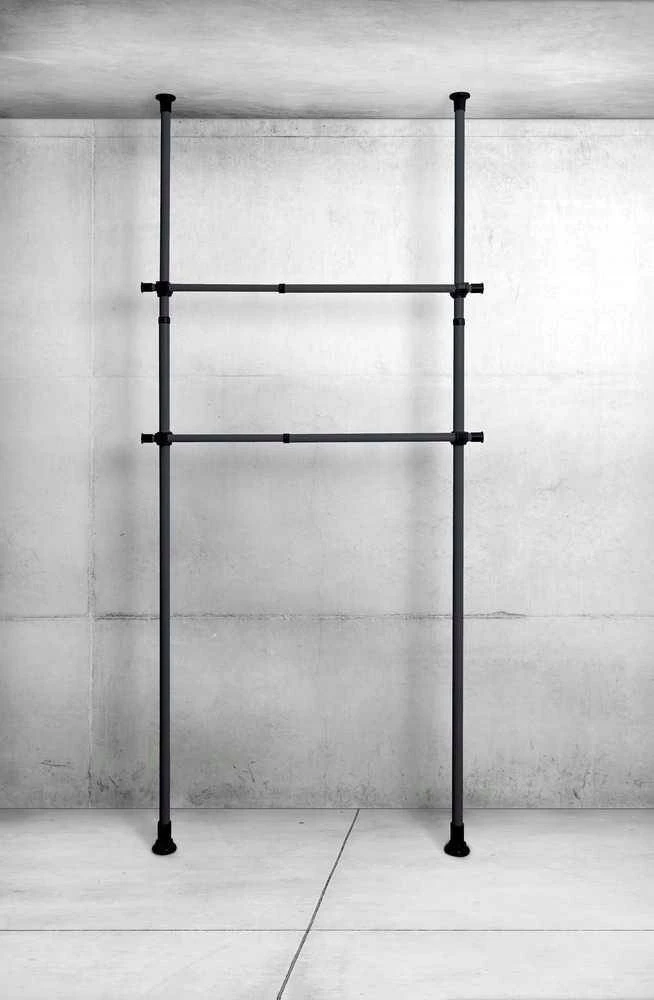 PIECES Spintos lentyna, drabužių kabykla HERKULES 2 vnt, 75-120cm, WENKO