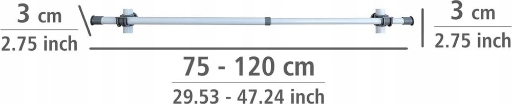 PIECES Spintos lentyna, drabužių kabykla HERKULES 2 vnt, 75-120cm, WENKO