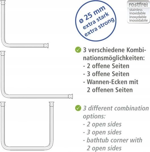 WENKO, Laikiklis Universalus Extra Strong Baltas Ø 2,5 cm, Balta