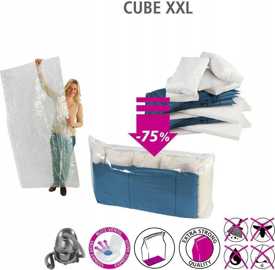 CUBE XXL universalus vakuuminis kaltas - 90 x 180 x 50 cm, WENKO