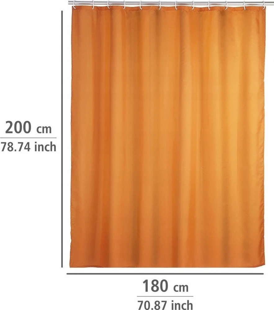 Dušo užuolaidos, Tekstilė, Oranžinis, 180x200 cm, WENKO