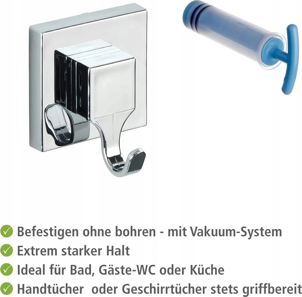 QUADRO siurbimo taurelių pakabos, Vacuum-Loc, 2 vnt., WENKO