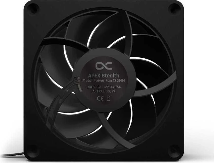 „Alphacool Apex Stealth“ metalinis galios ventiliatorius, 120 mm, 3000 aps./min., juodas