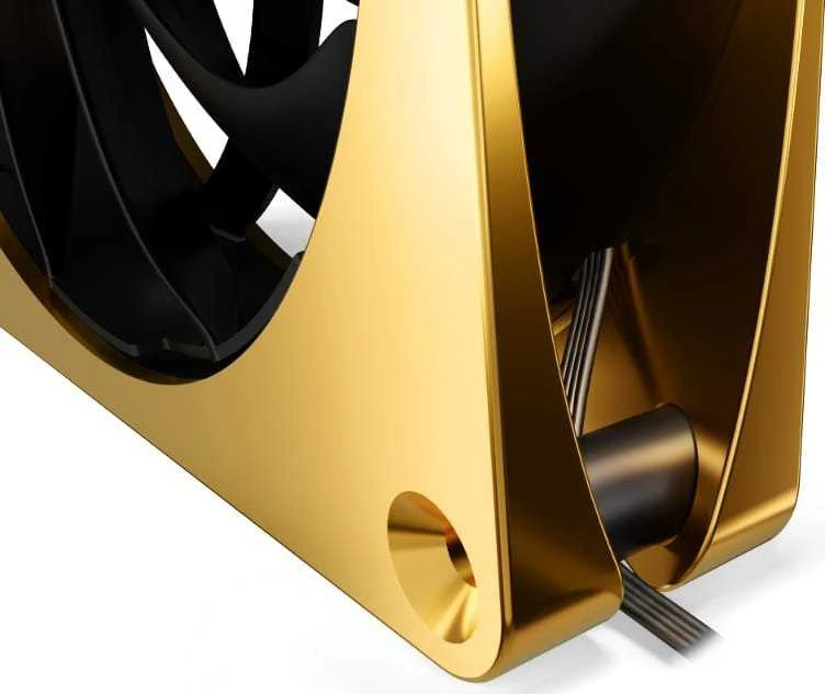 Alphacool Apex Stealth Metall Power korpuso ventiliatorius 120 mm, 3.000 U/min – auksinis