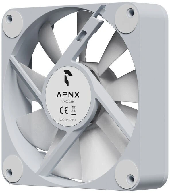 APNX FP1-R PWM ventiliatorius, atvirkštinės mentės, PWM, ARGB – 3 vnt. pakuotė, Baltas