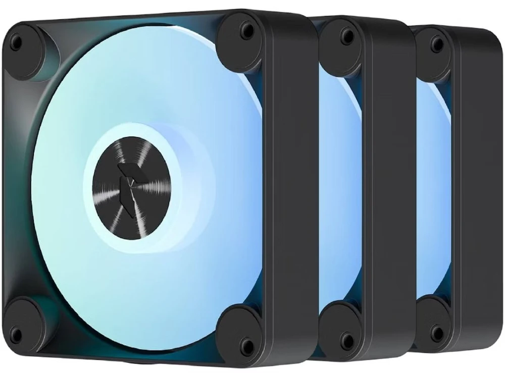 APNX FP1-R PWM Fan, Reverse Blade, PWM, ARGB – 3-Pack, Juodas
