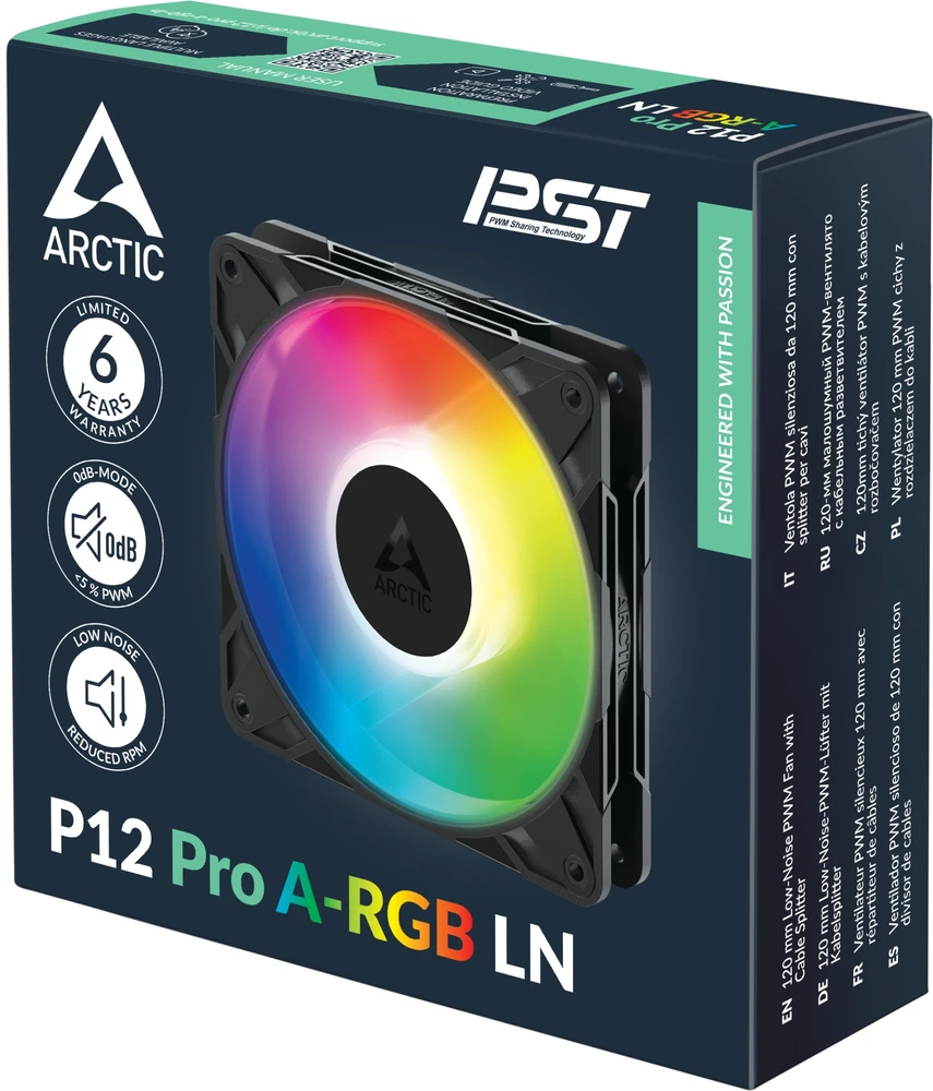 Arctic P12 Pro A-RGB ventiliatorius pakuotėje