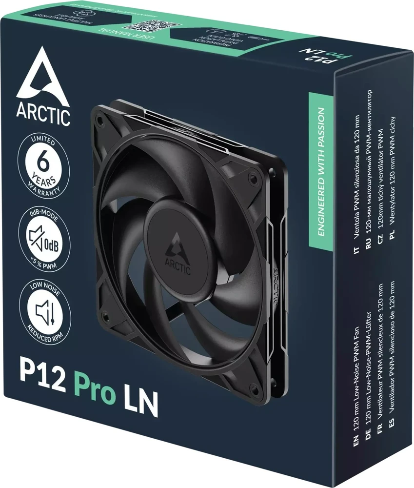 Arctic P12 Pro LN ventiliatorius pakuotėje