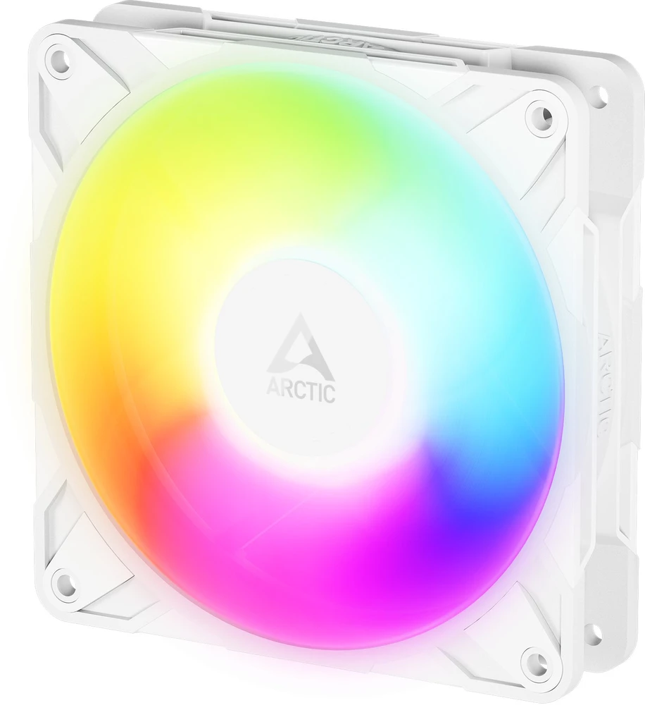 ARCTIC P12 Pro atvirkštinis A-RGB PWM ventiliatorius – 120 mm, baltas, 3 vnt. pakuotėje