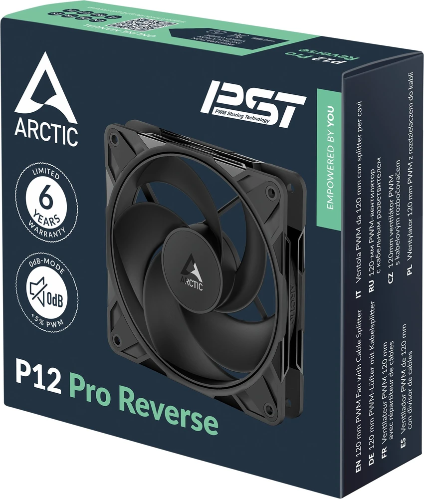 Arctic P12 Pro Reverse ventiliatorius pakuotėje