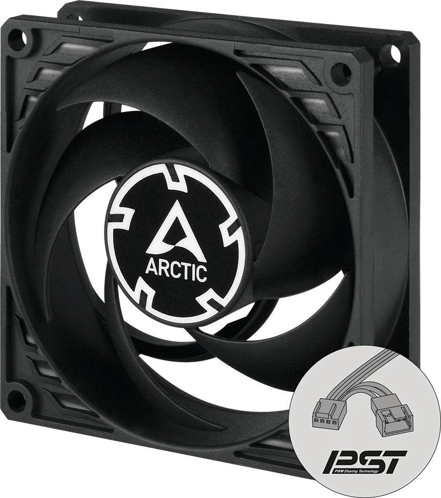 ARCTIC P8 PWM PST CO Kompiuterio korpusui Ventiliatorius 8 cm Juoda
