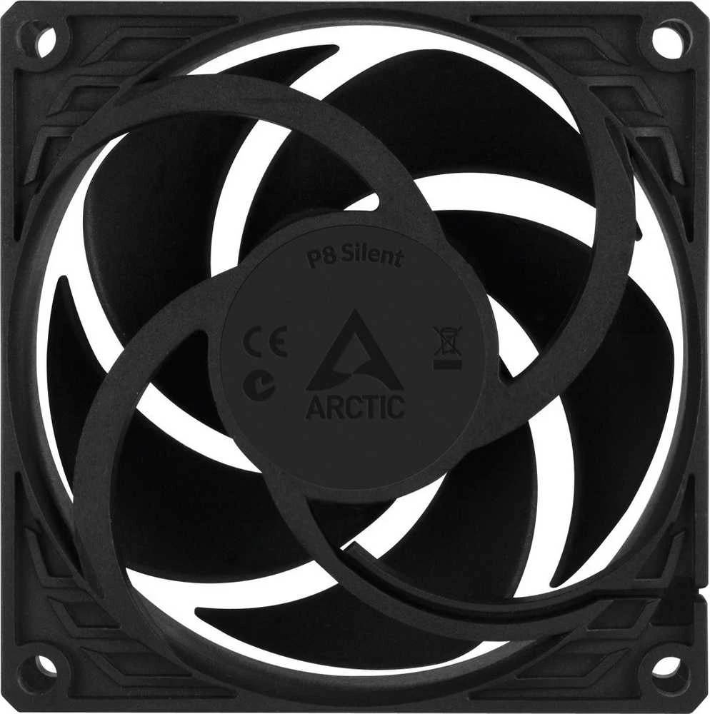 ARCTIC P8 Silent ypač tylūs korpuso ventiliatoriai, 3-pin, 80mm, juodi, 5 vnt.