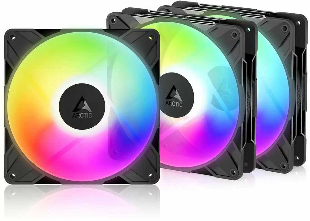 ARCTIC P14 Pro atvirkštinis A-RGB PWM ventiliatorius – 140 mm, baltas, 3 vnt. pakuotėje