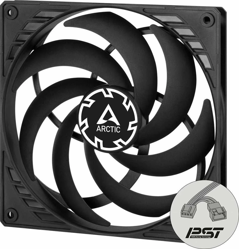 Arctic P14 Slim ventiliatorius su PST jungtimi