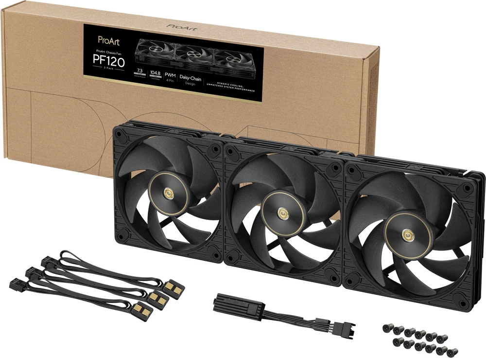 ASUS ProArt PF120 Fan PWM Juodas 3in1 Kompiuterio dėklas 12 cm 3 pc(s)