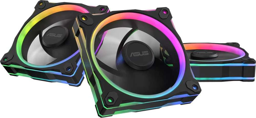 ASUS Prime MR120 ARGB ventiliatoriai su šviesos efektais
