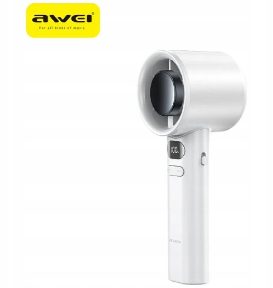 Mini Ventiliatorius AWEI F36 2200mAh baltos spalvos