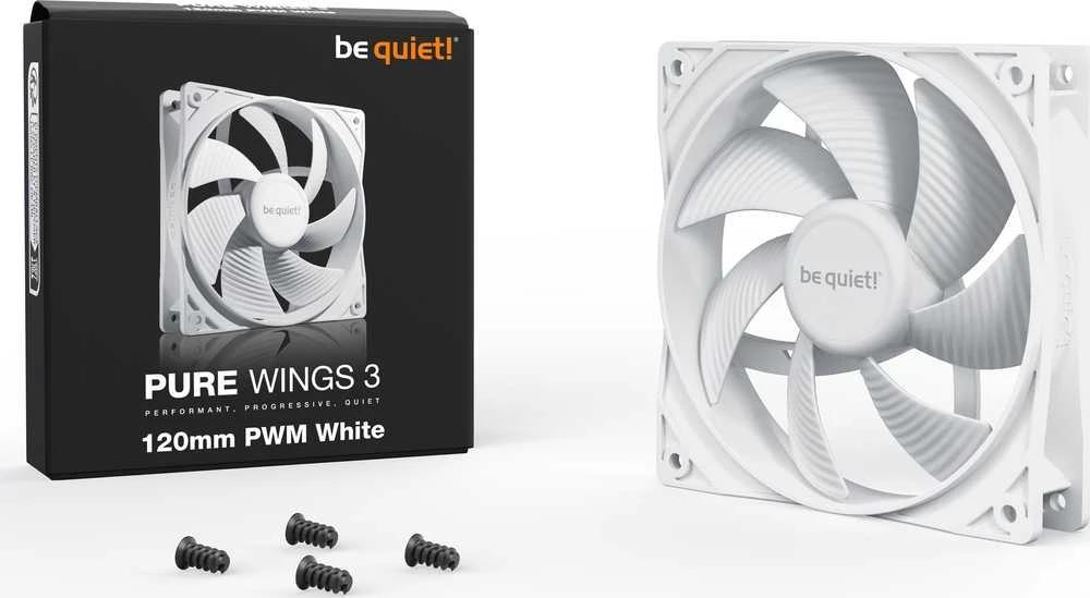Be Quiet! tyliai! PURE WINGS 3 120 mm PWM, balta
