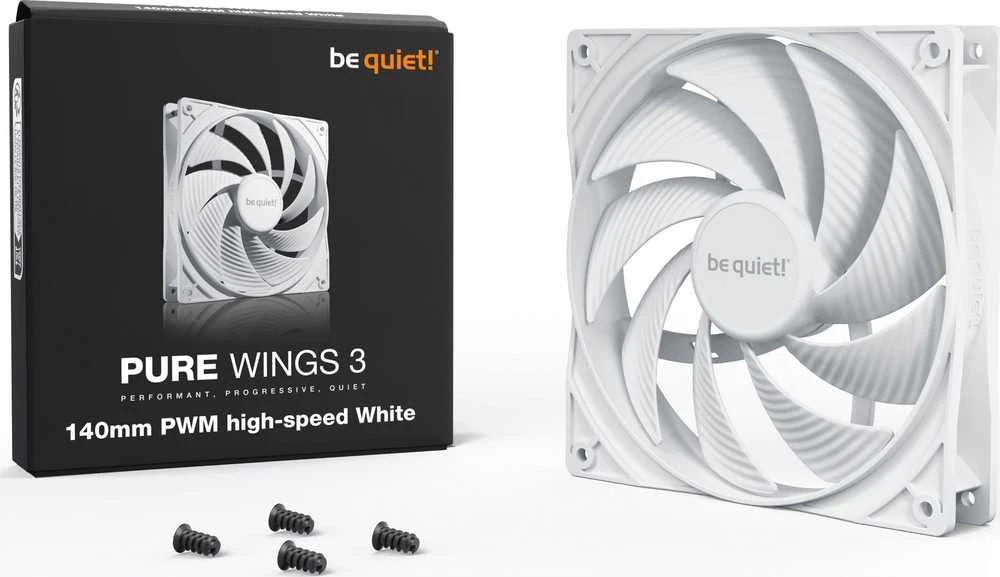 Be Quiet! tyliai! PURE WINGS 3 140 mm PWM didelio greičio, balti