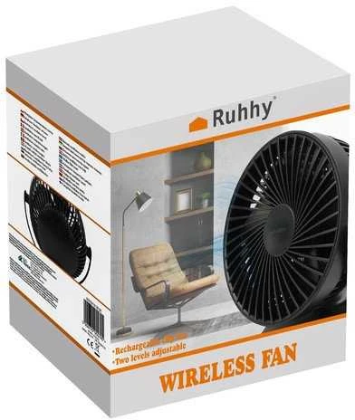 Ventiliatorius Juodas cordless fan Ruhhy 25567