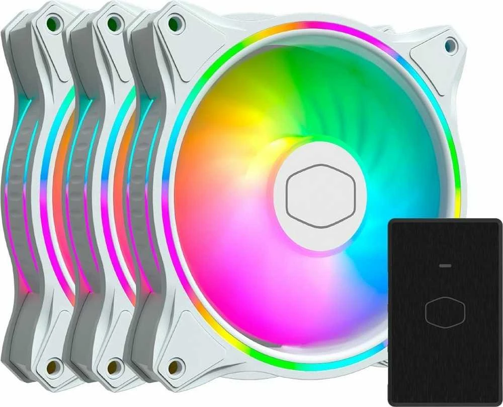 „Wentylator Cooler Master MasterFan MF120 Halo 3-pack + Hub“ (MFL-B2DW-183PA-R1)